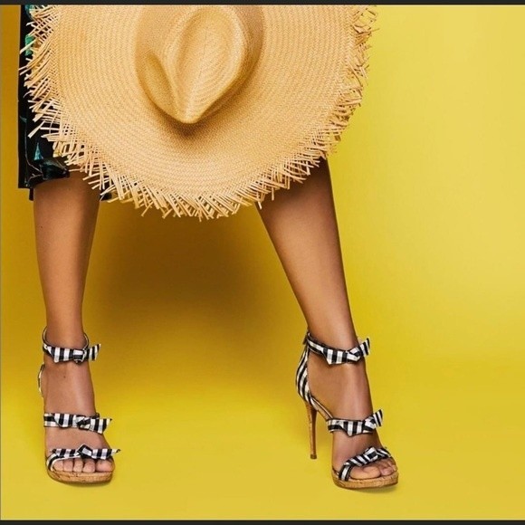 Jessica Simpson Shoes - Jessica Simpson Kaycie Checkered Print Cork Stiletto Heels Size 11M